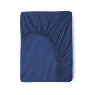 Cearșaf elastic din bumbac Good Morning, 160 x 200 cm, albastru închis