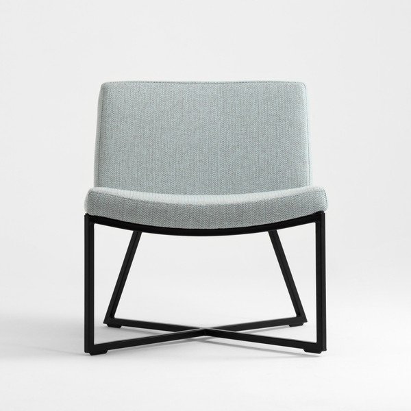 Scaun albastru deschis cu picioare negre Zero-image-1