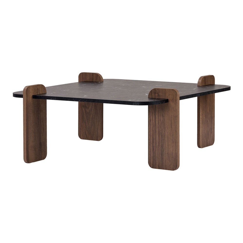 Măsuță de cafea neagră 90x90 cm Marais – Nordure