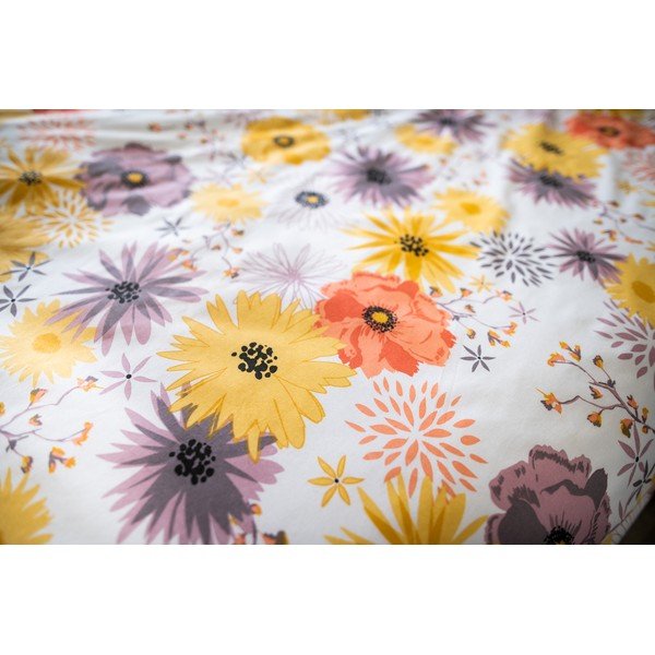 Lenjerie de pat galbenă/albă din bumbac pentru pat de o persoană 140x200 cm LP Dita Daisy – Cotton House-image-4