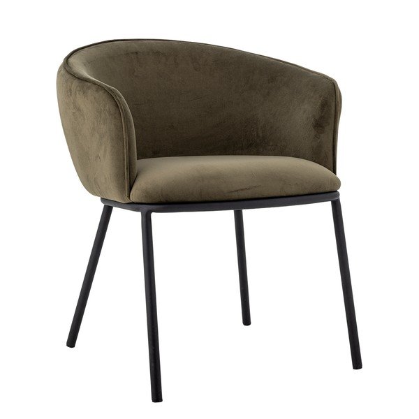 Scaun de living kaki cu cotiere din catifea Cortone – Bloomingville-image-3