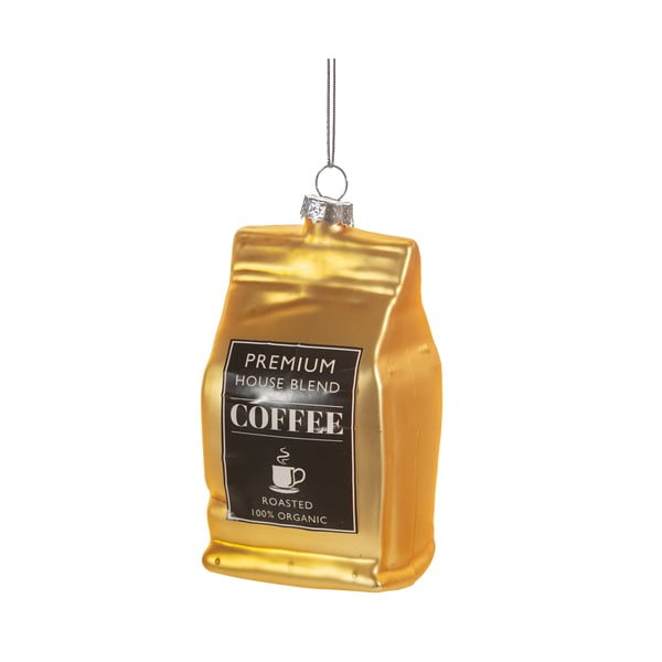 Ornament de Crăciun lucrat manual din sticlă 10 cm Coffee – Sass & Belle-image-1