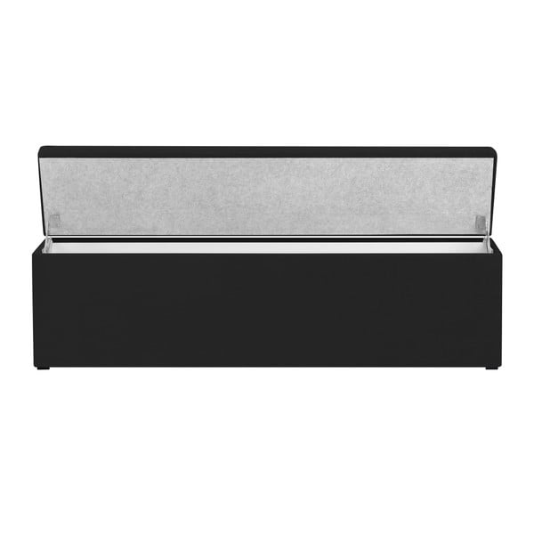 Otoman cu spaţiu depozitare Mazzini Sofas Ancona, 200 x 46 cm, negru-image-1