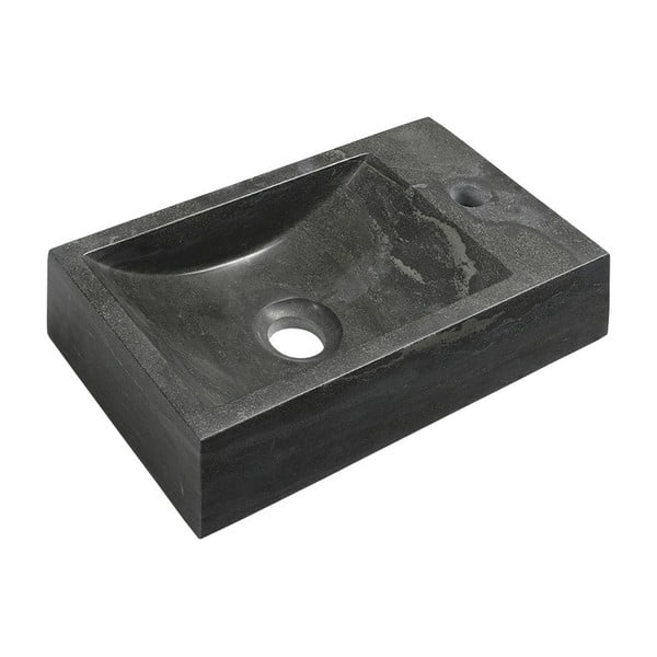 Chiuvetă mică pentru WC neagră din piatră 40x22 cm Blok – Sapho