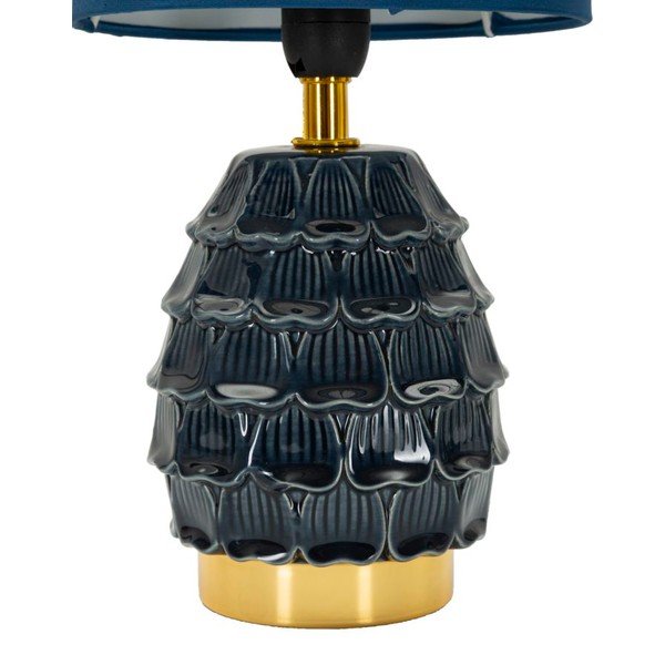 Veioză albastră din ceramică cu abajur textil (înălțime 30,5 cm) Pigny – Mauro Ferretti-image-2