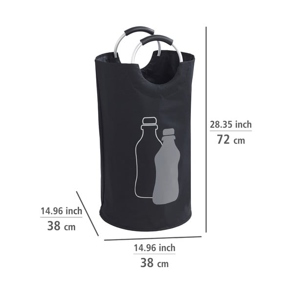 Coș pentru reciclare sticle Wenko, negru-image-2
