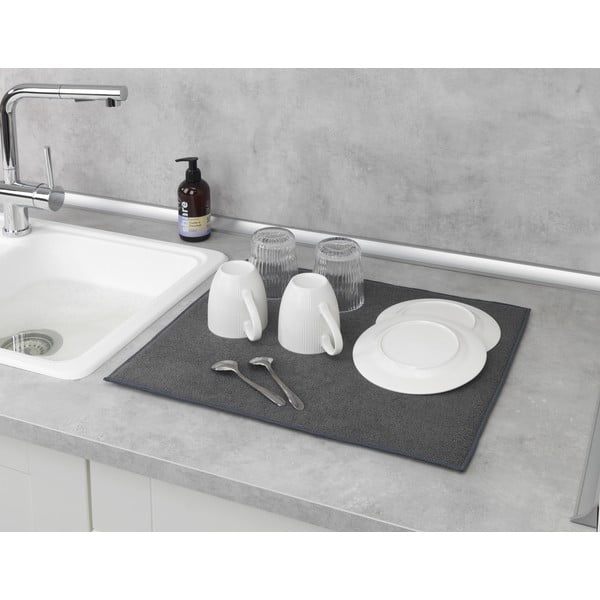 Suport absorbant uscare veselă Wenko Miko, gri-image-3