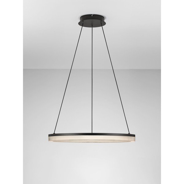 Lustră negru-mat LED cu intensitate reglabilă din aluminiu cu abajur din sticlă acrilică ø 60 cm Lonela – Nova Luce-image-4