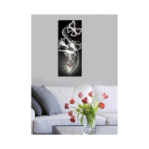 Ceas decorativ pentru perete Motýl, 30 x 70 cm-image-2
