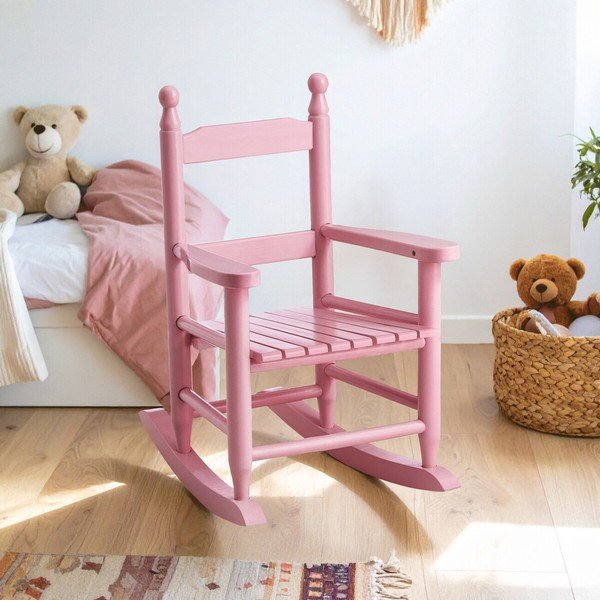 Scaun de copii roz din lemn de plop – Premier Housewares-image-1