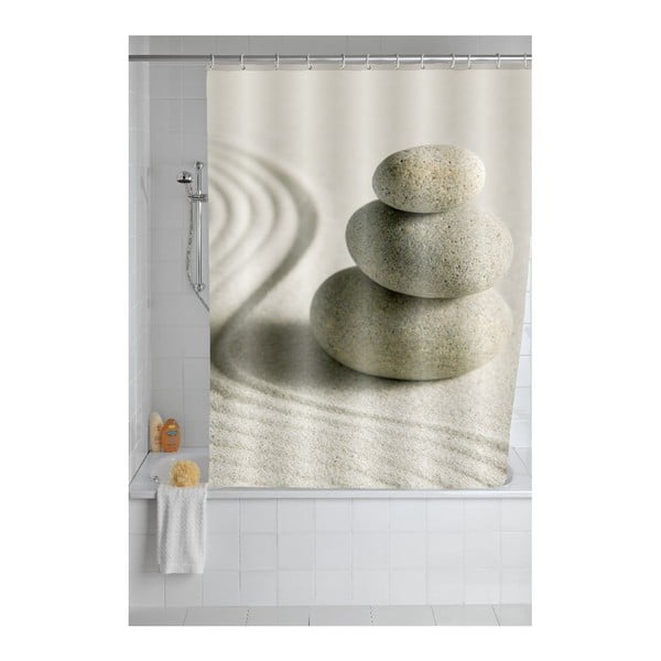 Perdea duș Wenko Sand, 180 x 200 cm, gri-image-1
