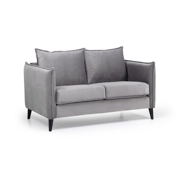 Canapea din catifea Scandic Leo, gri, 145 cm-image-2