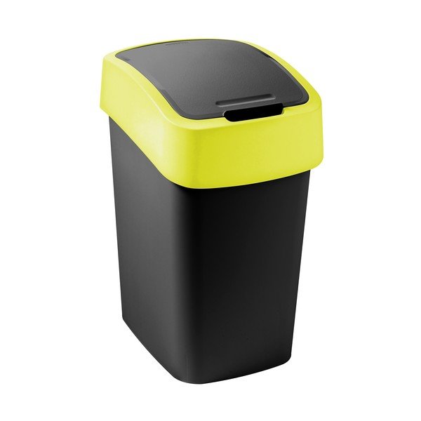 Coș de gunoi galben/negru pentru reciclare din plastic 9 l Flip Bin – Curver