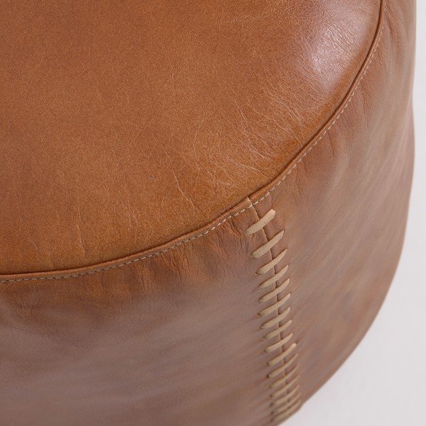 Puf din piele Kave Home Cesia, maro-coniac-image-1