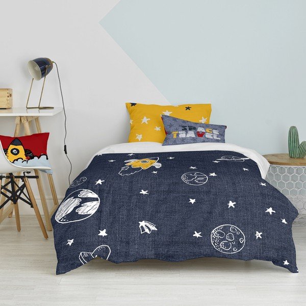Lenjerie de pat pentru copii din bumbac pentru pat de o persoană 140x200 cm Starspace – Mr. Fox-image-3