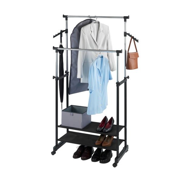 Suport de haine mobil telescopic din metal negru All In Black - Wenko-image-1