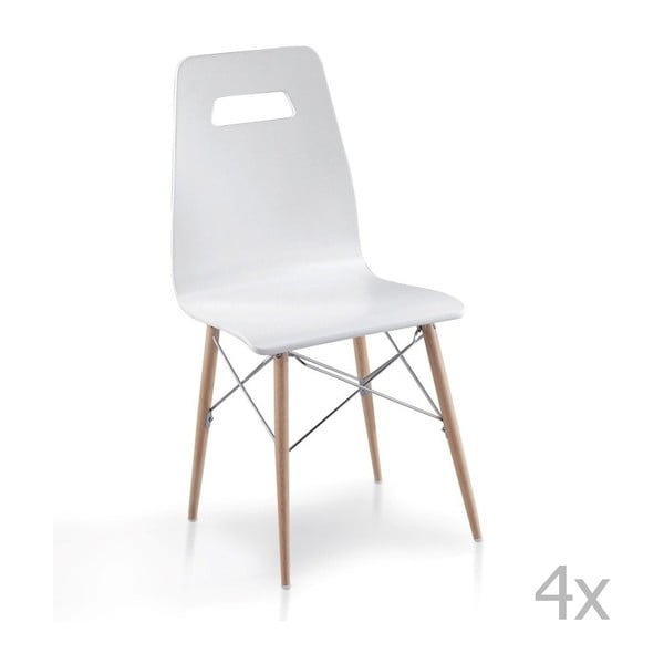 Set 4 scaune Aiah, alb