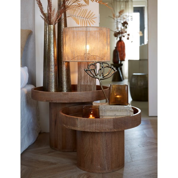 Măsuță auxiliară rotundă din lemn de mango ø 60 cm Kalomo – Light & Living-image-1