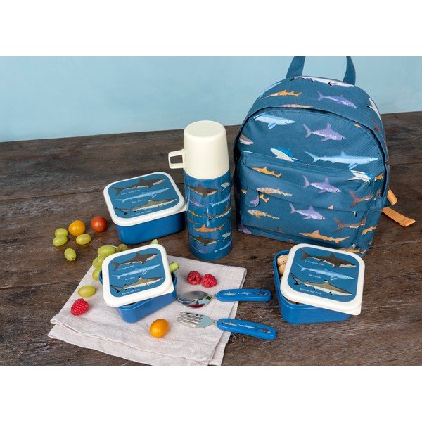 Cutii de gustări pentru copii albastru-închis 3 buc. Sharks – Rex London-image-2
