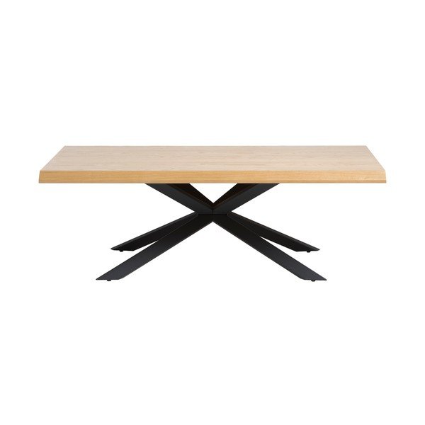 Măsuță de cafea în culoare naturală cu blat cu aspect de lemn de stejar 68x130 cm Arno – Unique Furniture-image-3