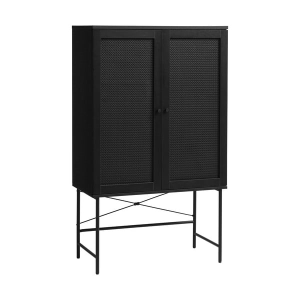 Dulap negru cu aspect de lemn de stejar 80x135 cm Pensacola – Unique Furniture-image-2