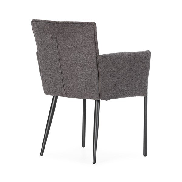Scaun de living gri închis cu cotiere tapițat Vesta – MOME-image-3