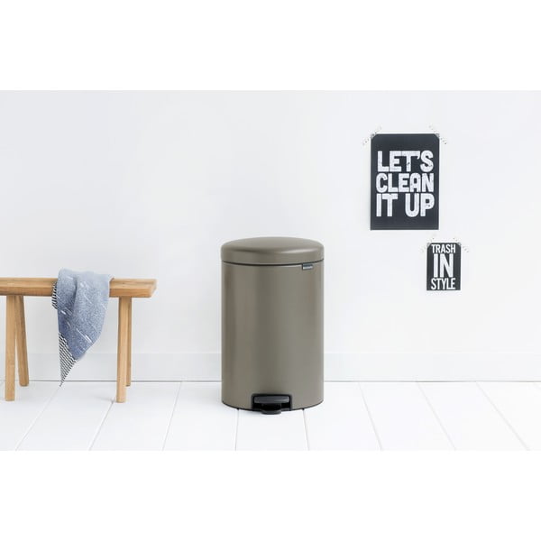 Coș de gunoi gri cu pedală din oțel 20 l NewIcon – Brabantia-image-1