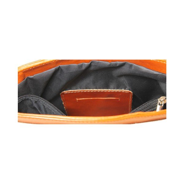 Geantă din piele Chicca Borse Valeria, caramel-image-1