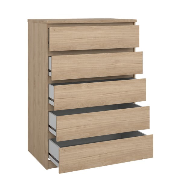 Comodă în culoare naturală cu aspect de lemn de stejar 77x111x50 cm Naia – Tvilum-image-3