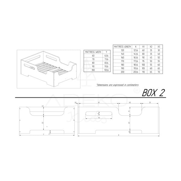 Pat pentru copii din lemn de pin 80x200 cm Box 2 - Adeko-image-3