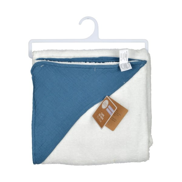 Prosop cu glugă pentru copii albastru din muselină 75x75 cm – Bébé Douceur-image-3