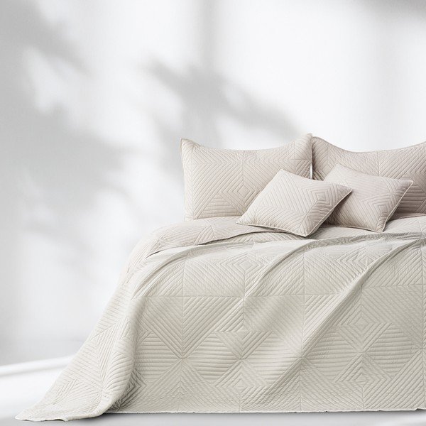 Cuvertură crem matlasată din microfibră 220x240 cm Softa – Restilo-image-3