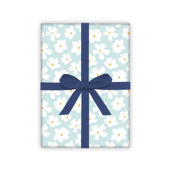 Hârtie de împachetat eleanor stuart No. 8 Floral, albastru-alb-image-1