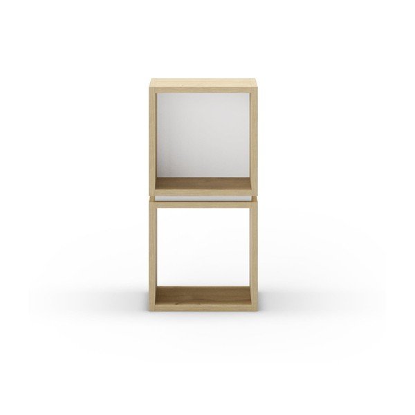 Bibliotecă albă/în culoare naturală cu aspect de lemn de stejar 32x66 cm Lofty – Marckeric