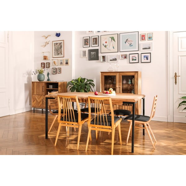 Masă dining din lemn de stejar 90x200 cm Abies – The Beds-image-1