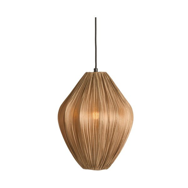 Lustră maro cu abajur textil ø 12 cm Verita – Light & Living-image-1