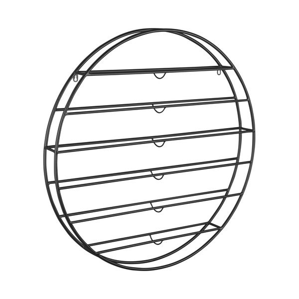 Raft pentru sticle de vin negru pentru perete din metal număr de sticle 12 80x80x9 cm Redondo – PT LIVING-image-3