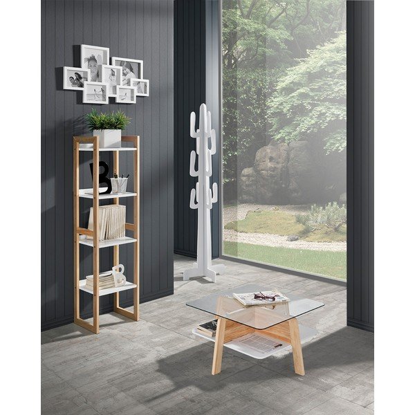 Măsuță de cafea în culoare naturală cu blat din sticlă 60x60 cm Varm – Tomasucci-image-1