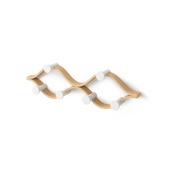 Cuier de perete în culoare naturală din lemn   de arbore de cauciuc Montage – Umbra-image-2