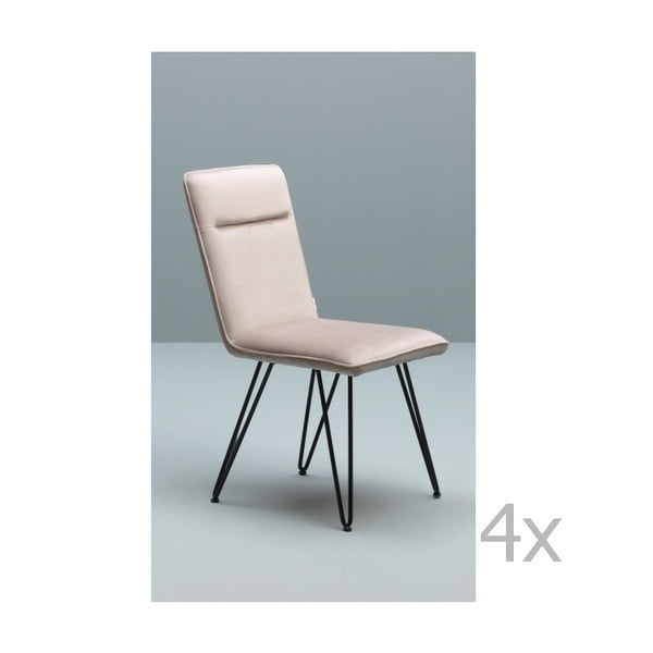 Set 4 scaune Design Twist Elice, gri cu picioare negre