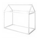 Pat pentru copii  alb de tip casă 70x140 cm Montessori – Roba