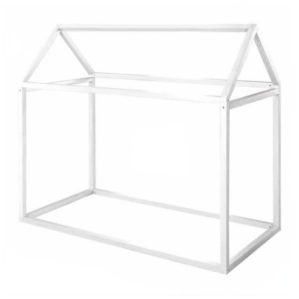 Pat pentru copii  alb de tip casă 70x140 cm Montessori – Roba