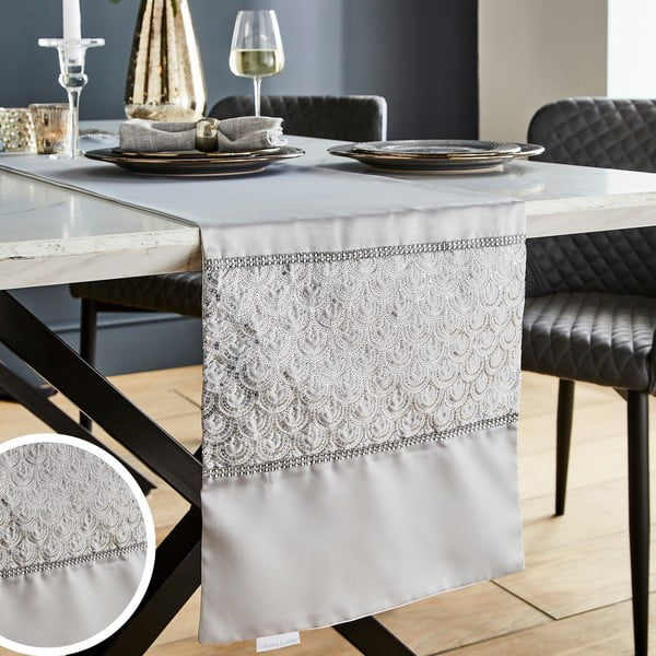 Napron de masă din microsatin 32x220 cm Deco Sequin – Catherine Lansfield-image-4