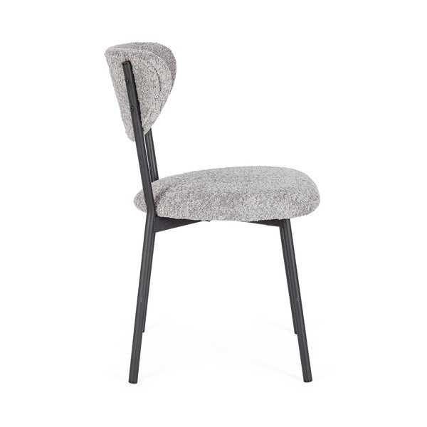 Scaun de dining gri deschis tapițat Ludmilla – Bizzotto-image-2