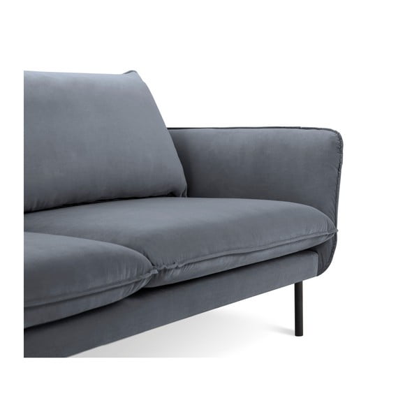 Canapea țesătură catifea Cosmopolitan Design Vienna, 200 cm, gri-image-3