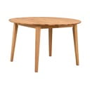 Masă de dining natural  rotundă extensibilă din lemn masiv de stejar ø 120 cm Filippa – Rowico