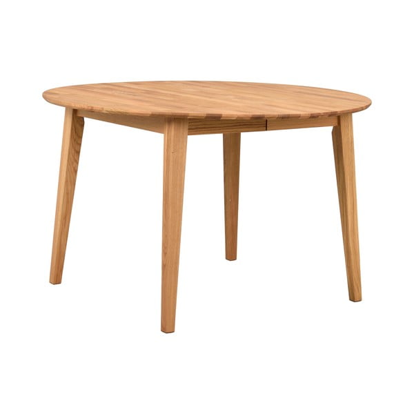 Masă de dining natural  rotundă extensibilă din lemn masiv de stejar ø 120 cm Filippa – Rowico