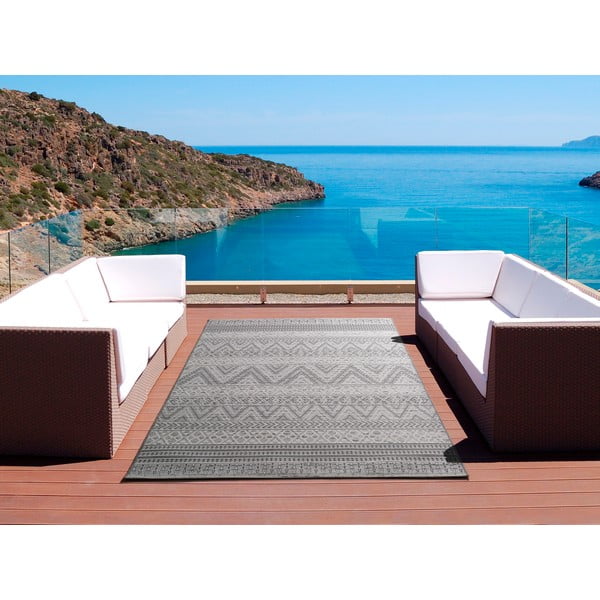 Covor de exterior Universal Weave Geo, 77 x 150 cm, gri-image-1