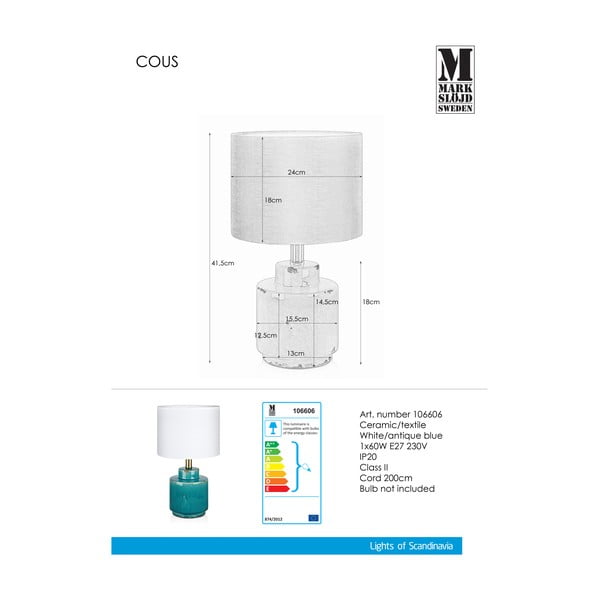 Veioză Markslöjd Cous, albastru-alb-image-4