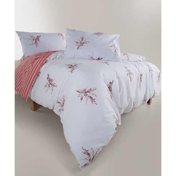 Lenjerie de pat albă-roz din bumbac ranforcé pentru pat dublu, extinsă 240x220 cm Breeze Floral – Mila Home Luxury-image-3